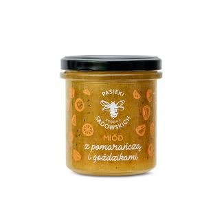 Pasieki Rodziny Sadowskich, miód z pomarańczą i goździkami, 430 g - zdjęcie produktu