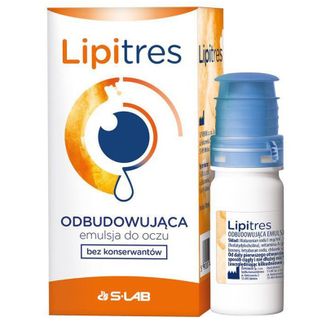 Lipitres, odbudowująca emulsja do oczu, krople, 10 ml - zdjęcie produktu