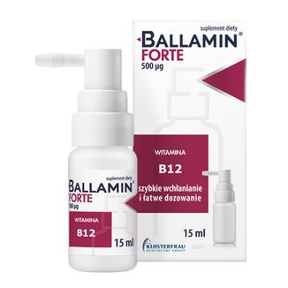 Ballamin Forte, witamina B12 500 µg, aerozol doustny, 15 ml - zdjęcie produktu