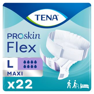Tena Flex ProSkin Maxi, pieluchomajtki, rozmiar L, 83-120 cm, 22 sztuk USZKODZONE OPAKOWANIE - zdjęcie produktu
