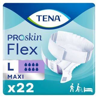 Tena Flex ProSkin, pieluchomajtki, rozmiar L, 83-120 cm, Maxi, 22 sztuk - zdjęcie produktu