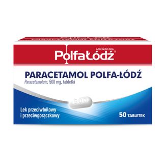 Laboratoria PolfaŁódź Paracetamol 500 mg, 50 tabletek USZKODZONE OPAKOWANIE - zdjęcie produktu