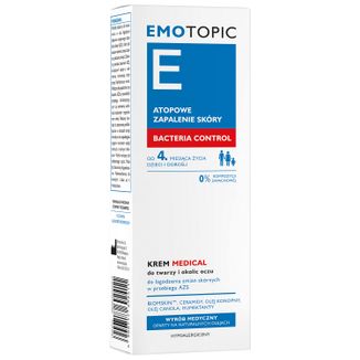 Pharmaceris E Emotopic Bacteria Control, krem medical do twarzy i okolic oczu od 4 miesiąca życia, 50 ml - zdjęcie produktu