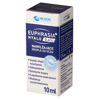 Euphrasia Hyalo 0,4%, nawilżające krople do oczu, 10 ml USZKODZONE OPAKOWANIE - zdjęcie produktu