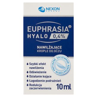 Euphrasia Hyalo 0,4%, nawilżające krople do oczu, 10 ml - zdjęcie produktu