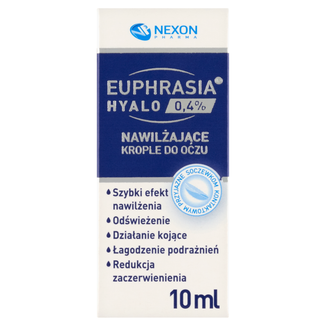 Euphrasia Hyalo 0,4%, nawilżające krople do oczu, 10 ml - zdjęcie produktu