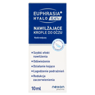 Euphrasia Hyalo 0,4%, nawilżające krople do oczu, 10 ml - zdjęcie produktu