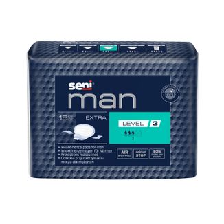 Seni Man, wkładki urologiczne dla mężczyzn, Extra, 22,5 x 27 cm, Level 3, 15 sztuk - zdjęcie produktu