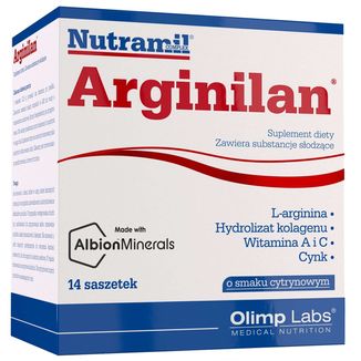 Olimp Nutramil Complex Arginilan, smak cytrynowy, 12,5 g x 14 saszetek USZKODZONE OPAKOWANIE - zdjęcie produktu