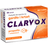 Clarvox Propolis, smak pomarańczy, 36 pastylek do ssania - miniaturka zdjęcia produktu