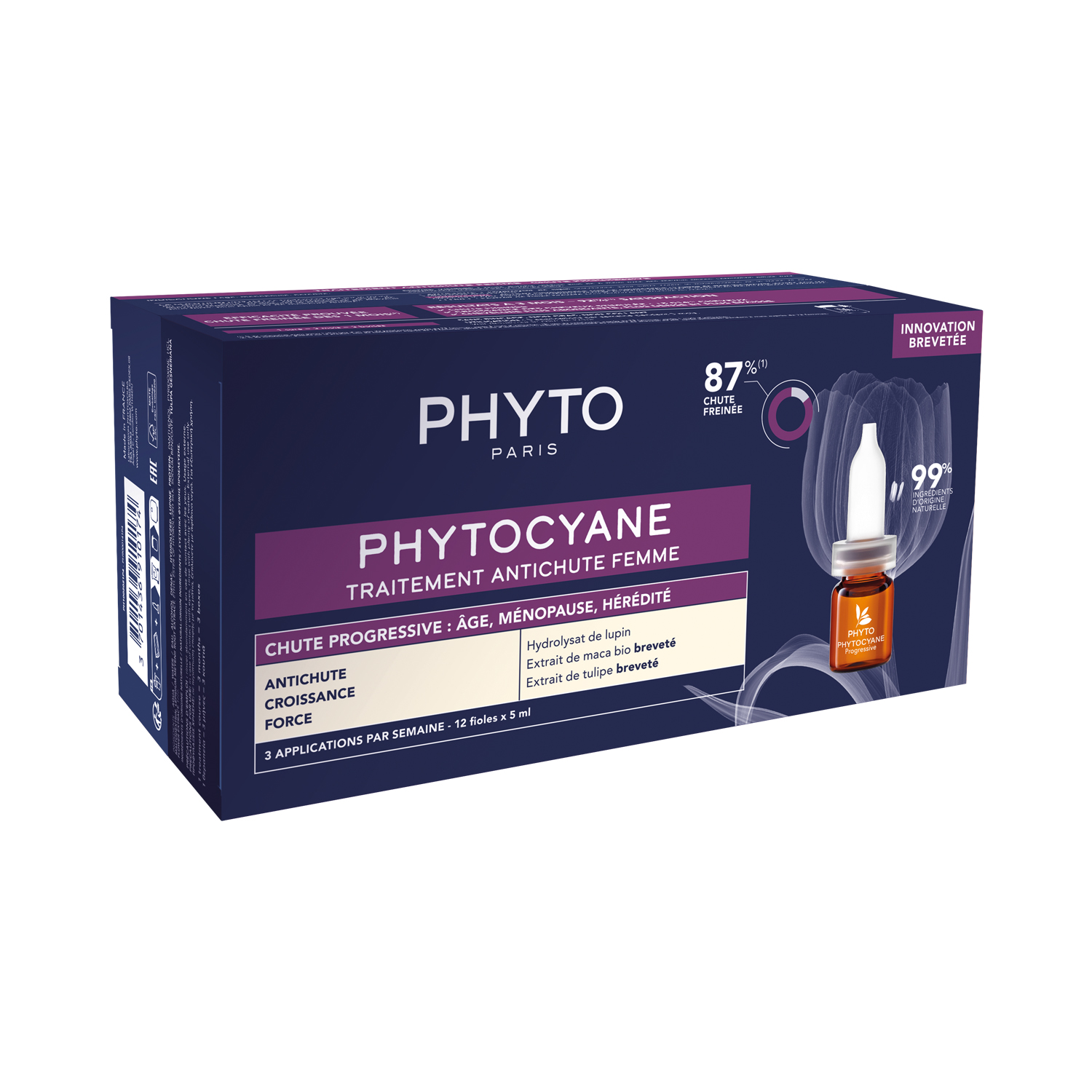 Phyto Phyto Phytocyane, kuracja przeciw wypadaniu włosów dla kobiet, postępujące ampułki, 12 sztuk