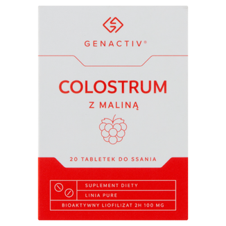 Genactiv Colostrum z Maliną, 20 tabletek do ssania - zdjęcie produktu