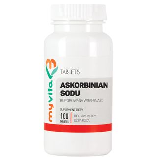 MyVita Askorbinian Sodu, buforowana witamina C, 100 tabletek - zdjęcie produktu
