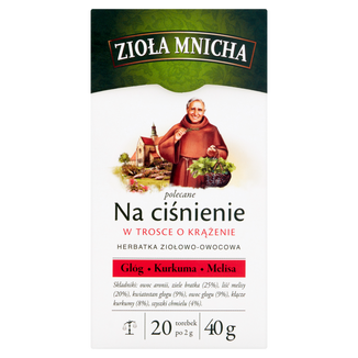 Herbapol Zioła Mnicha Na Ciśnienie, 20 saszetek Herbapol Zioła Mnicha Na Ciśnienie, 20 saszetek - zdjęcie produktu