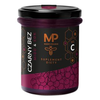 Miody Polskie Miód & Sok Czarny Bez + Vit. C, 250 g - miniaturka  zdjęcia produktu