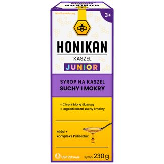 Honikan Kaszel Junior, syrop dla dzieci od 3 lat, 230 g KRÓTKA DATA - zdjęcie produktu