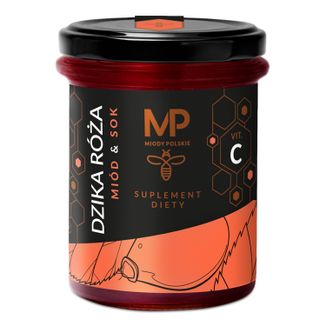 Miody Polskie Miód & Sok Dzika Róża + Vit. C, 250 g - zdjęcie produktu