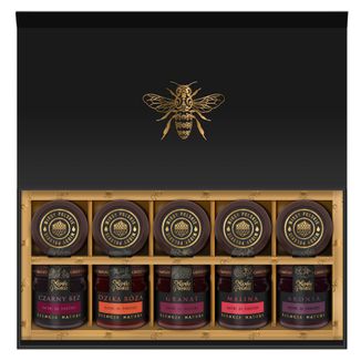 Zestaw Miody Polskie Sok & Miód Premium Black, różne rodzaje, 10 x 40 g KRÓTKA DATA - zdjęcie produktu