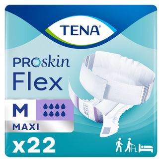 Tena Flex ProSkin, pieluchomajtki, rozmiar M, 71-102 cm, Maxi, 22 sztuki - zdjęcie produktu
