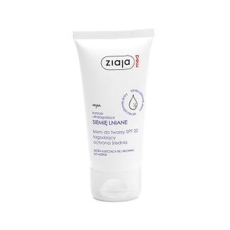 Ziaja Med Siemię Lniane, łagodzący krem do twarzy SPF 20, średnia ochrona, skóra łuszcząca się i skłonna do alergii, 50 ml USZKODZONE OPAKOWANIE - zdjęcie produktu