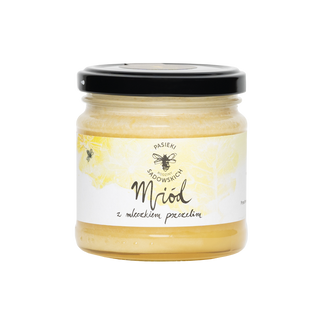 Pasieki Rodziny Sadowskich, miód z mleczkiem pszczelim, 240 g Pasieki Rodziny Sadowskich, miód z mleczkiem pszczelim, 240 g - zdjęcie produktu