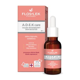 Flos-Lek A+D+E+K care, olejek witaminowy, skóra dojrzała i osłabiona, Skin Booster, 30 ml - zdjęcie produktu
