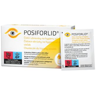 Posiforlid, chusteczki do higieny powiek, 20 sztuk Posiforlid, chusteczki do higieny powiek, 20 sztuk - zdjęcie produktu