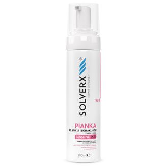 Solverx Sensitive Skin, pianka do mycia twarzy i demakijażu, skóra wrazliwa i naczynkowa, 200 ml Solverx Sensitive Skin, pianka do mycia twarzy i demakijażu, skóra wrazliwa i naczynkowa, 200 ml - zdjęcie produktu