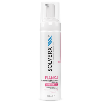 Solverx Sensitive Skin, pianka do mycia twarzy i demakijażu, skóra wrazliwa i naczynkowa, 200 ml - zdjęcie produktu
