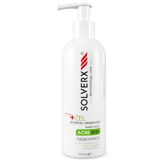 Solverx Acne Skin Forte, żel do mycia i demakijażu twarzy i oczu, 200 ml - zdjęcie produktu