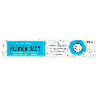 Botanic Help Pulmon Baby, aromatyczny żel do nacierania klatki piersiowej i pleców, dla dzieci od 1 roku życia, 50 ml KRÓTKA DATA - zdjęcie produktu