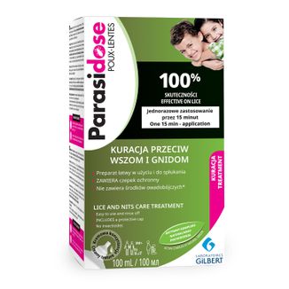 Parasidose, kuracja lecznicza eliminująca wszy i gnidy, 100 ml - zdjęcie produktu