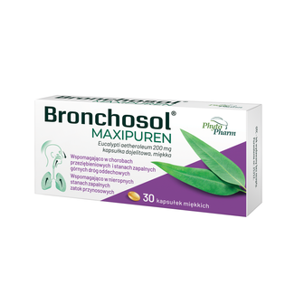 Bronchosol Maxipuren 200 mg, 30 kapsułek dojelitowych miękkich USZKODZONE OPAKOWANIE - zdjęcie produktu