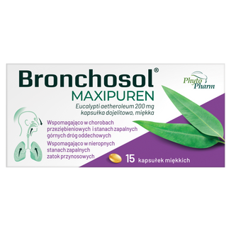 Bronchosol Maxipuren 200 mg, 30 kapsułek dojelitowych miękkich Bronchosol Maxipuren 200 mg, 30 kapsułek dojelitowych miękkich - zdjęcie produktu