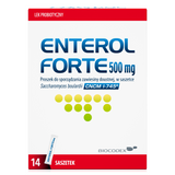 Enterol Forte 500 mg, Saccharomyces boulardii, eradykacja Helicobacter pylori, proszek do sporządzania zawiesiny doustnej, 14 saszetek USZKODZONE OPAKOWANIE - miniaturka zdjęcia produktu