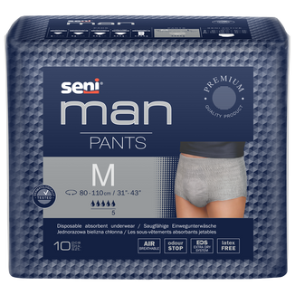 Seni Man Pants, majtki chłonne dla mężczyzn, rozmiar M, 80-110 cm, 10 sztuk - zdjęcie produktu