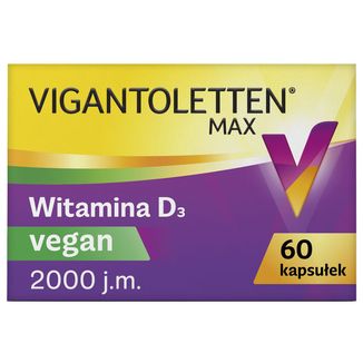 Vigantoletten Max Vegan, witamina D3 2000 j.m., 60 kapsułek - zdjęcie produktu