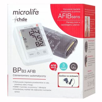 Microlife BP B3 AFIB, automatyczny ciśnieniomierz naramienny z zasilaczem - zdjęcie produktu