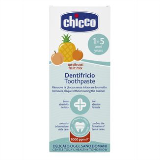 Chicco, pasta do zębów dla dzieci 1-5 lat, smak owocowy, z fluorem, 50 ml - zdjęcie produktu