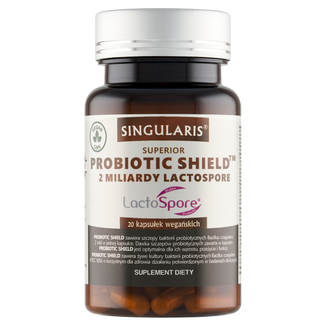Singularis Superior Probiotic Shield 2 mld Lactospore, 20 kapsułek Singularis Superior Probiotic Shield 2 mld Lactospore, 20 kapsułek - zdjęcie produktu
