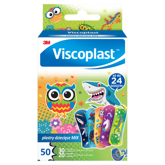 Viscoplast Plastry Dziecięce, mix, 2 rozmiary, 50 sztuk USZKODZONE OPAKOWANIE Viscoplast Plastry Dziecięce, mix, 2 rozmiary, 50 sztuk USZKODZONE OPAKOWANIE - zdjęcie produktu