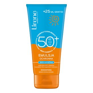 Lirene Sun, emulsja ochronna do skóry wrażliwej, SPF 50+, 175 ml - zdjęcie produktu