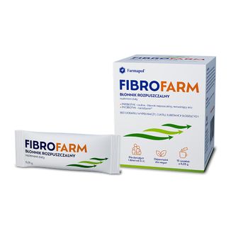 Fibrofarm Błonnik Rozpuszczalny, dla dorosłych i dzieci od 3 lat, 6,05 g x 15 saszetek USZKODZONE OPAKOWANIE Fibrofarm Błonnik Rozpuszczalny, dla dorosłych i dzieci od 3 lat, 6,05 g x 15 saszetek USZKODZONE OPAKOWANIE - zdjęcie produktu