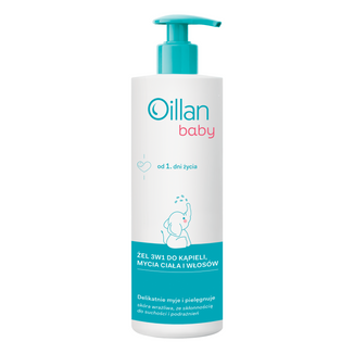 Oillan Baby, żel do kąpieli, mycia ciała i włosów 3w1, od 1 dnia życia, 400 ml - zdjęcie produktu