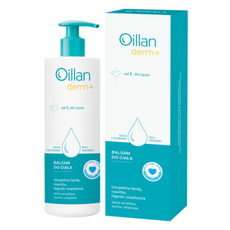 Oillan Derm+, balsam do ciała, od 1 dnia życia, 400 ml USZKODZONE OPAKOWANIE - zdjęcie produktu