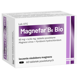 Magnefar B6 Bio 60 mg + 6,06 mg, 60 tabletek powlekanych - miniaturka zdjęcia produktu