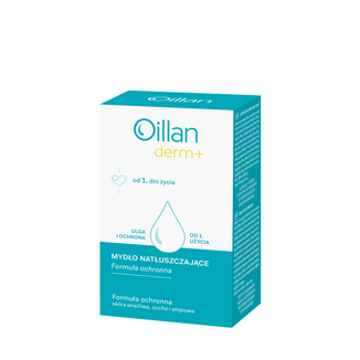 Oillan Derm+, mydło natłuszczające, od 1 dnia życia, 100 g USZKODZONE OPAKOWANIE - zdjęcie produktu