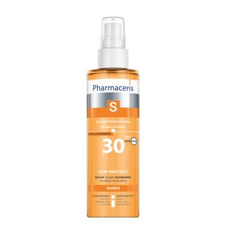 Pharmaceris S Sun Protect, suchy olejek ochronny do ciała, na mokrą i suchą skórę, SPF 30, 200 ml - zdjęcie produktu
