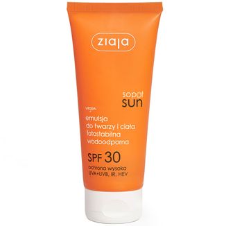 Ziaja Sopot Sun, emulsja do twarzy i ciała, SPF 30, 100 ml - zdjęcie produktu