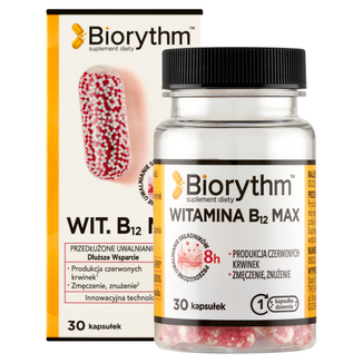 Biorythm Witamina B12 Max, 30 kapsułek - zdjęcie produktu